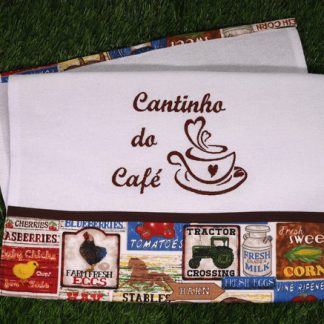 Pano de Prato Bordado - Cantinho do Café