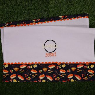 Pano de Prato Bordado - Sushi