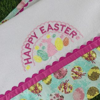 Pano de Prato Bordado - Happy Easter