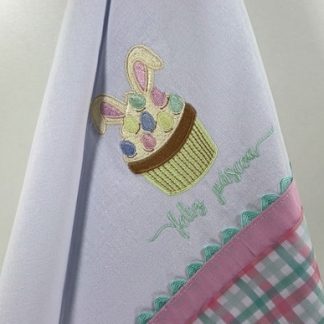 Pano de Prato Bordado - Feliz Páscoa