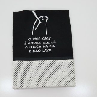 Pano de Prato Preto Bordado Flork - o Pior Cego