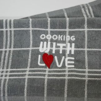 Pano de Prato Felpudo Bordado - Cooking With Love
