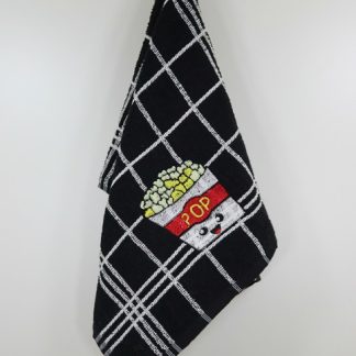 Pano de Prato Felpudo Bordado - Pop Corn