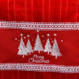 Toalha de Lavabo Vermelho Bordada - Merry Christmas