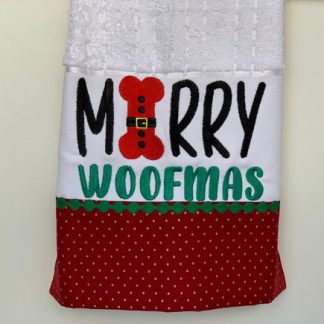 Toalha de Lavabo Branca Bordada - Merry Woofmas