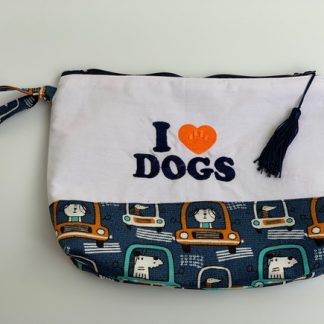 Necessaire Bordada - I Love Dogs