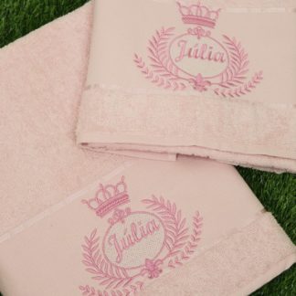 Jogo Toalha de Banho/rosto Rosa - Coroa