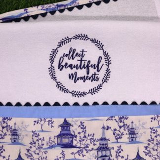 Pano de Prato Branco Bordado - Collect Beautiful Moments