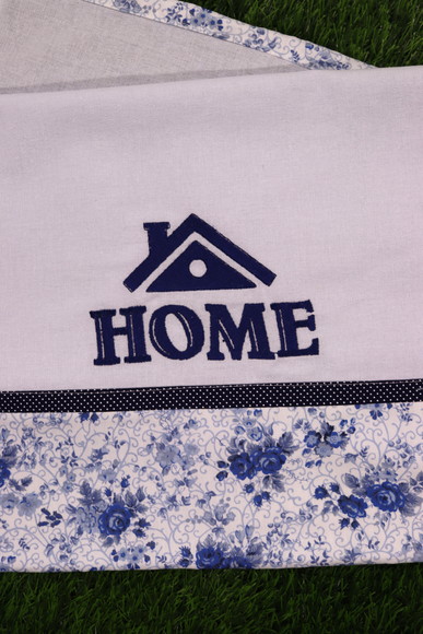 Pano de Prato Branco Bordado - Home