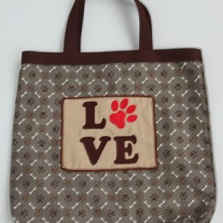 Kit Sacola Ecobag + Necessaire Bordada - Love Pet