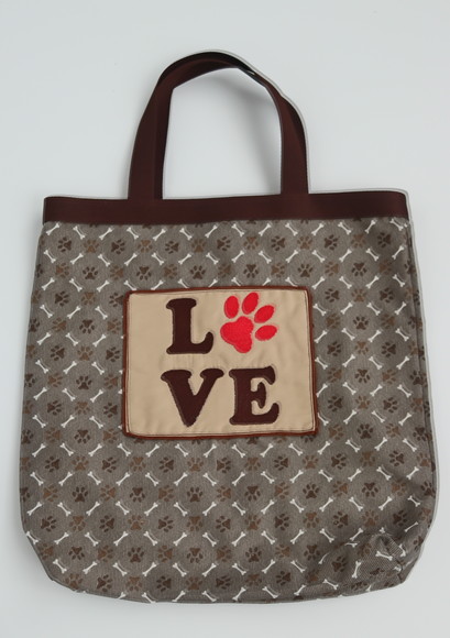 Kit Sacola Ecobag + Necessaire Bordada - Love Pet