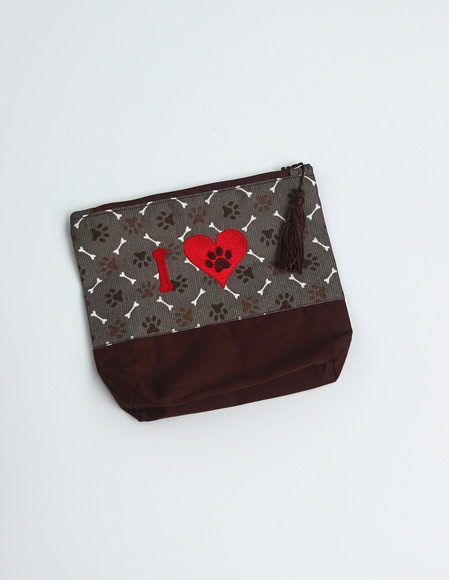 Kit Sacola Ecobag + Necessaire Bordada - Love Pet