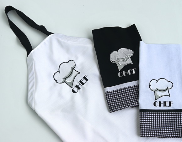 Kit de Cozinha Bordado - Chef