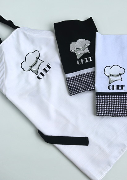 Kit de Cozinha Bordado - Chef