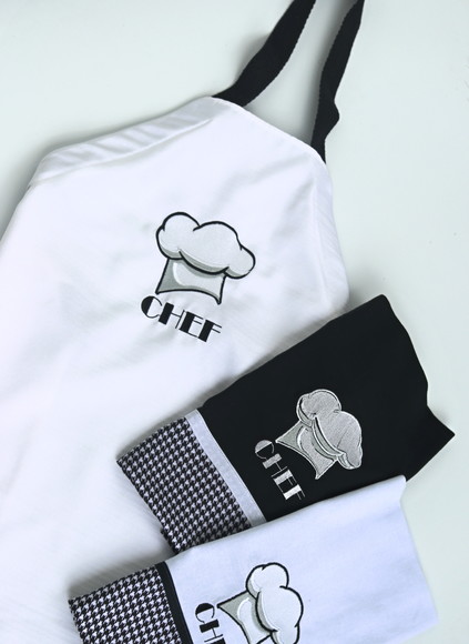 Kit de Cozinha Bordado - Chef